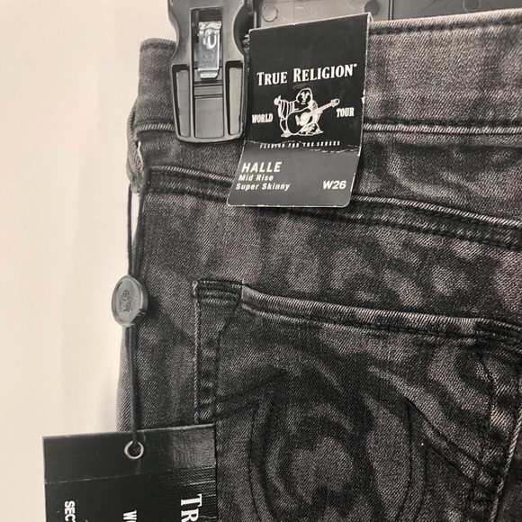 25. NWT True Religion Halle Rose Laser Black Jeans - Picture 4 of 10
